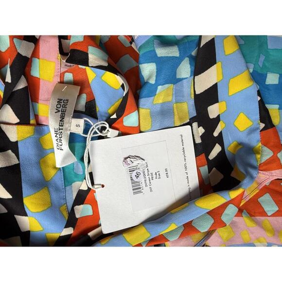 New Diane von Furstenberg Colorful Striped Silk Dress, Size Small - Picture 2 of 3